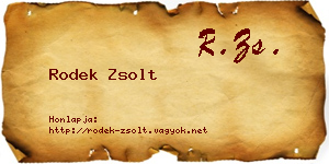 Rodek Zsolt névjegykártya